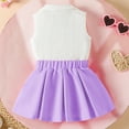 thumbnail image 5 of Hessimy Toddler Girl Clothes Baby Girls Summer Outfits Short Sleeve T-Shirt Shorts Set Summer Clothes Set 12M-12T,Toddler Fit(Purple,2-3 Years), 5 of 7