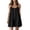 Black #1, variant on Women Summer Spaghetti Strap Button Boat Neck Sundress Sleeveless Causal Cami Beach Cover Up with Pocket Loose Mini Dress