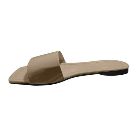 

CBGELRT Slipps Shoes for Women Indoor Walking Casual Shoe Fashion Summer Women Slippers Solid Color Flat Open Toe Large Size Lightweight Beach Leisuresilver Asian Size 40