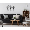 thumbnail image 6 of 3 Pcs Metal Flower Wall Decor, Vase Wall Art Home Decor for Living Room Bathroom Bedroom, Black, 6 of 7