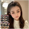 thumbnail image 4 of Sparkling Crystal Stone Braided Hair Clips, Satin Fabric Hair Bands with Clips, Clover Rhinestone Hair Clips, Ladies Sparkling Rhinestone Flower Hair Clip (12 Pcs C), 4 of 5