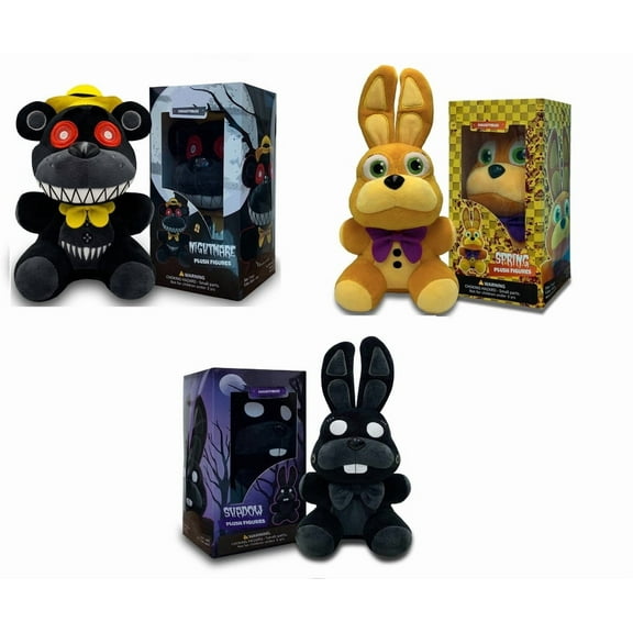 Collectible Stuffed Combo 3 Character Nightmare Plush Spring Bonnie Plush Shadow Bonnie Plush Birthday Gift For Kids, For All Ages, 7 plush