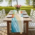 thumbnail image 4 of Table Runners 72 Inches Long Dress Scarves, Teal Blue Beach Coastal Farmhouse Kitchen/Dining Table Runner, Coffee Tablerunners, Summer Ocean Nautical Seaside 14x72 Inch, 4 of 9