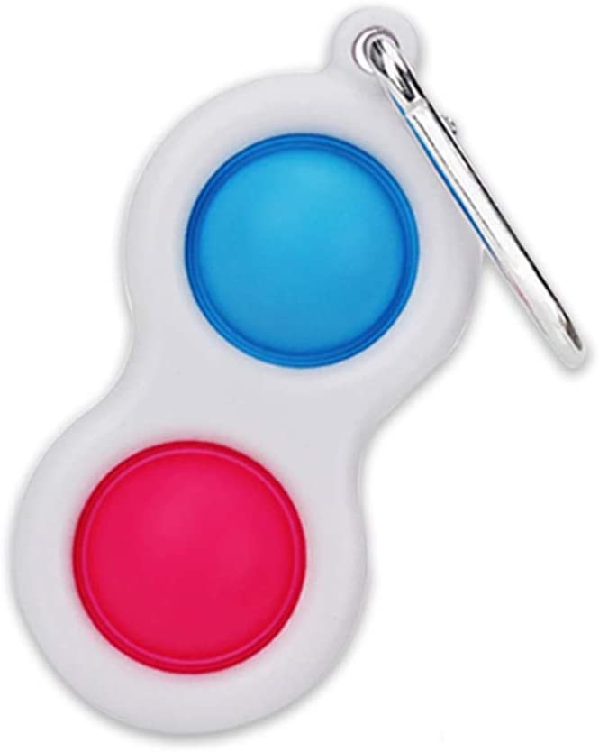 6 Pcs Mini Pop Fidget Simple Dimple Toy,Mini Push Pop Fidget Toy Keychain,Mini Animal Tie dye Bubble Wrap Sensory Silicone Toy Autism Needs Stress Reliever Tactile Logic Game for Kids