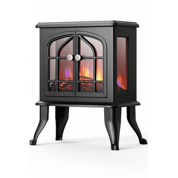 GIVIMO Portable Electric Fireplace Heater Stove Freestanding Infrared Stove, Black