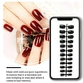 thumbnail image 2 of pitrice 24 Pcs Ballerine Courte Résistante aux Rayures Faux Ongles Coffin Colorés Style Français Bricolage Personnalité Unique Ongles Acryliques 2 Rouge Vin, 2 of 9