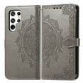 thumbnail image 2 of Feishell Embossed PU Leather Wallet Phone Case for Samsung Galaxy S23 Ultra 6.8 inch,Full Protection Magnetic Clasp Flip Stand Card Slots Shockproof Protective Cover with Hand Strap,Gray, 2 of 14