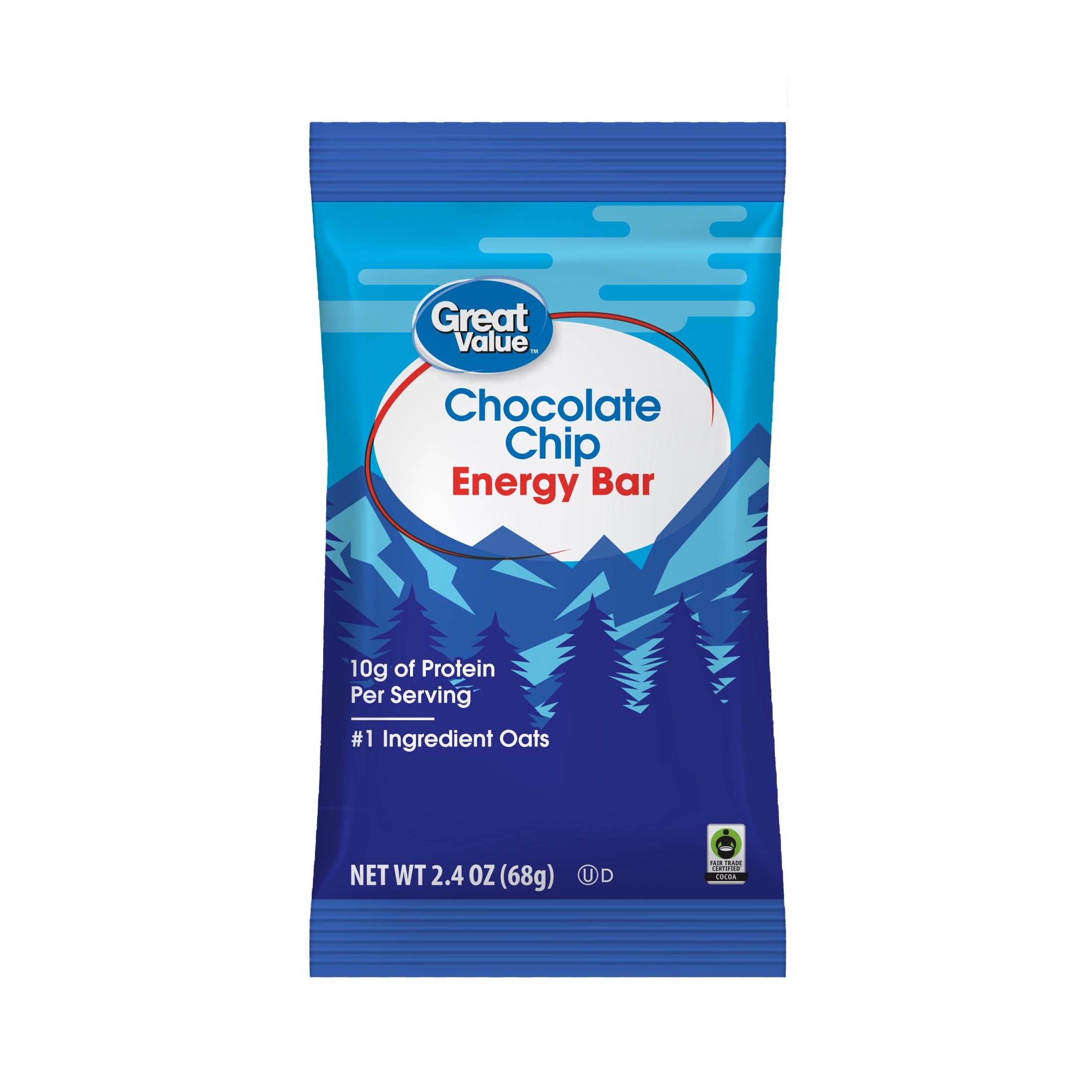 Great Value Energy Bar, Chocolate Chip, 2.4 oz, 5 Count