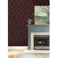 thumbnail image 3 of A-Street Prints Shadow Merlot Flocked Damask Wallpaper, 3 of 7