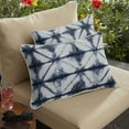 thumbnail image 2 of Set of 2 White and Indigo Blue Geometric Print Sunbrella Outdoor Pillow 20", 2 of 2