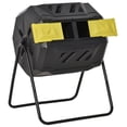 thumbnail image 2 of Outsunny Tumbling Compost Bin Outdoor 360° Dual Chamber Rotating Composter 43 Gallon, Yellow, 2 of 9