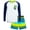 Navy White Surf, variant on Quad Seven Boys' Rash Guard Set - 2 Piece Long Sleeve Rash Guard & Swim Shorts for Boys (5-12)