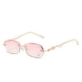 thumbnail image 6 of Womens Rimless Rectangle Pink Reading Glasses 3.00 Ladies Anti-blue Light Readers Metal Diamond Presbyopic Eyeglasses Sunglasses +3.0, 6 of 7
