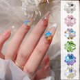 thumbnail image 2 of UDIYO 10Pcs Nail Ornaments Sparkling Vibrant Color Shiny Visual Effect Creative Shape Dazzling Four Leaf Clover Nail Art Jewelry Crafts for Nail Salon, 2 of 7