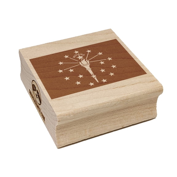 Indiana State Flag Square Rubber Stamp Stamping Scrapbooking Crafting - Large 2.75in