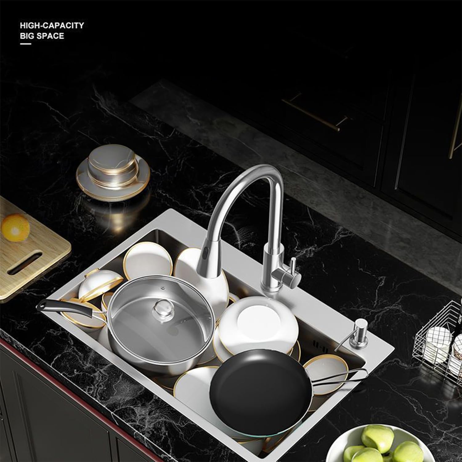 Gvode Undermount Sink Stainless Steel Single Bowl Sinks for Kitchen Home, 24" x 18"