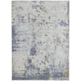 thumbnail image 4 of 8' X 10' Ivory Gray and Blue Abstract Power Loom Worn Faded Area Rug, 4 of 7