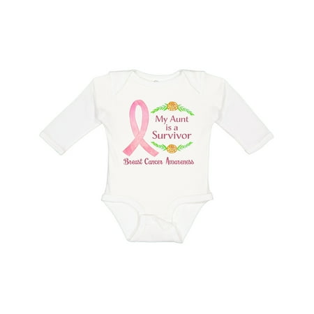 

Inktastic My Aunt is a Survivor Breast Cancer Awareness Gift Baby Boy or Baby Girl Long Sleeve Bodysuit