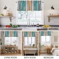 thumbnail image 5 of 2 Pack Coastal Style Valance for Window Vintage Green Brown Stripe Wood Grain Kitchen Valance Rod Pocket Short Curtain Topper Decorative Window Treatment for Living Room Bedroom 42"x18", 5 of 8