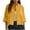 Yellow, variant on HomeDM 3/4 Sleeve Cardigans for Women, Button Down Summer Fall Cotton Linen Cropped Coat Tops Casual Loose Fit Blouses - Yellow/S