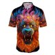 thumbnail image 3 of Camisas gráficas de animales coloridos con estampado completo para hombre, camisa de playa hawaiana de manga corta, camisa informal de verano holgada con botones para fiesta, 3 of 5