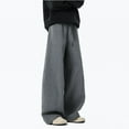 thumbnail image 6 of CONFREE Mens Baggy Wide Leg Pants Solid Color Casual Pants For Men Soft Loose Fit Trousers With Elastic Waist Drawstring, 6 of 9