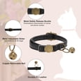 thumbnail image 2 of Unique Bargains Cat Collar Adjustable Breakaway Feature PU Cat Collar Breakaway with Bell Black, 2 of 7