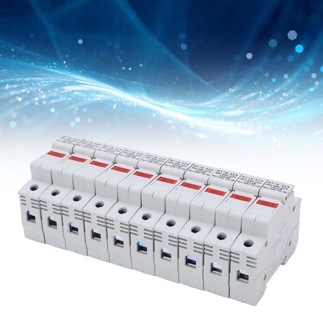 Rail Mount Fuse Holder, Accurate ABS+Copper RT18-32X Rail Installation Indicator Light White Plastic Housing For Circuit Fault Protection