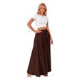 thumbnail image 3 of Tqyyweavej Satin Maxi Skirt for Women High Rise A-Line Solid Color Skirt Flowy Elastic Waist Stylish Skirts with Pockets S-2XL, 3 of 4