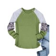 thumbnail image 4 of Nlife Femmes Col Rond Manches Longues Top à Rayures Léopard, 4 of 8