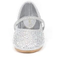 thumbnail image 5 of Dream Pairs Kids Girls Rhinestones Ballet Flat Shoes Toddler Fashion Dress Shoes MUY-SHINE-INFANT SILVER/GLITTER Size 4 Toddler, 5 of 5