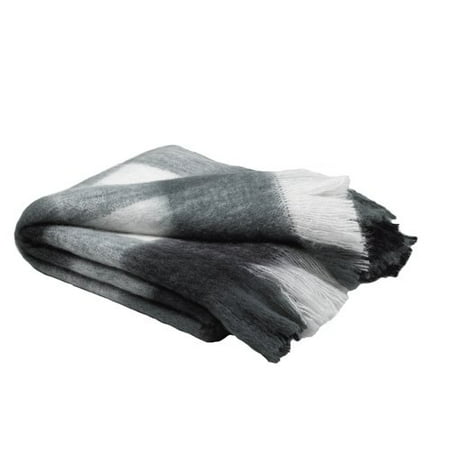 Loon Peak Burta Mohair Plaid BlackWhiteGrey Throw Blanket 40'' X Unique Loon Throw Blanket Loon Peak Burta Mohair Plaid BlackWhiteGrey Throw Blanket 40'' X Unique Loon Throw Blanket