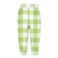 thumbnail image 5 of QATAINLAV Plaid Capri Pants for Women Casual Drawstring Knee Length Sweatpants High Waisted Yoga Joggers Short Pants with Pockets Green M, 5 of 7