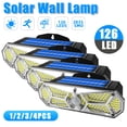thumbnail image 2 of LITOM 126LEDs Solar Wall Light Human Body Sensor IP65 Waterproof with 3 Modes Bright Wireless Solar Wall Lamp For Outdoor Use, 2 of 10