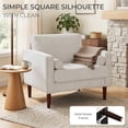 thumbnail image 5 of Set of 2 Chenille Accent Chairs, Modern Upholstered Armchair with Pillows for Living Room, Reading Room, Beige, 5 of 6