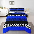 thumbnail image 2 of Erosebridal Blue Cheetah Print Bedding Sets Queen with Comforter, Rustic Animals Duvet Insert, Zebra Room Decor, Reversible 3-Piece, 2 of 7