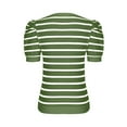thumbnail image 5 of Summer Shirts For Women Sevevn Women's Short Puff Sleeve Knit Trendy Crewneck Striped T-Shirts Casual Summer Blouses Womens Shirts Casual, 5 of 7