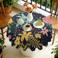 thumbnail image 4 of Round Tablecloth 60 Inch Polyester Kitchen Cover flower Waterproof Stain Wrinkle Free for Dining, 4 of 5
