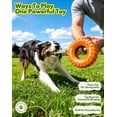 thumbnail image 3 of Dog tire toy, chew toy for teeth cleaning and dental care, natural rubber dog toy, for fetch games, tug-of-war interactive slow feeder enriching pet toy - orange, 3 of 4