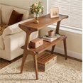thumbnail image 1 of Fnova Table d'Extrémité Étroite Tables d'Appoint Modernes Table de Canapé en Bois avec Tablette de Rangement, Table de Chevet Style Ferme, Assemblage Facile, Table d'Angle, Table à Boissons pour Salon, Chambre, Table de Nuit, 1 of 15