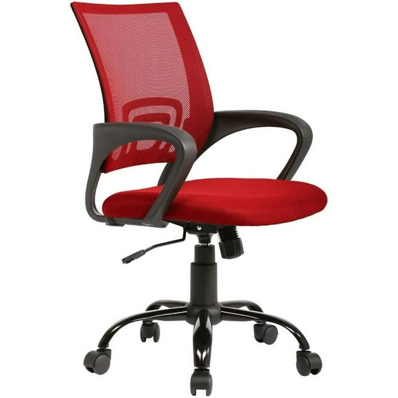 Office Chair Ergonomic Desk Chair Mesh Computer Chair Lumbar Support Modern Executive Adjustable Stool Rolling Swivel Chair for Back Pain (Red)