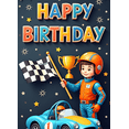 thumbnail image 4 of Colorful Theme Happy Birthday Banner Racing Car Decoration Celebration Banner for Kid's Party Outdoor Event Indoor Decoration, 4 of 8