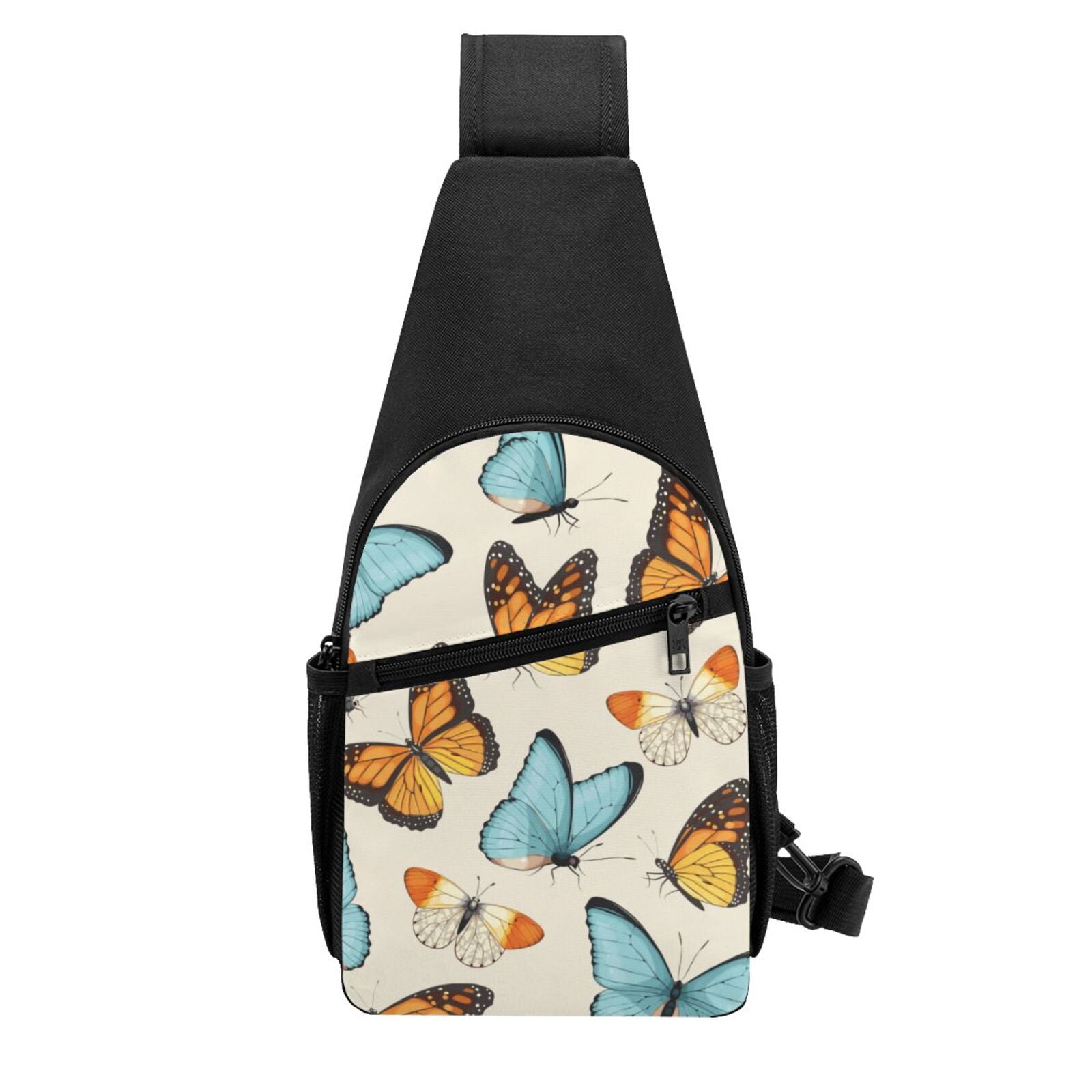 Xecao's Butterflies Print Sling Bag: A Versatile Chest, Shoulder, and Crossbody Backpack for Casual Days Out, Perfect for Both Men and Women