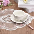 thumbnail image 4 of Uxcell 4Pack 12x17-in Retro Lace Placemat Oval French Crochet Doilies Coasters Pure Beige, 4 of 6