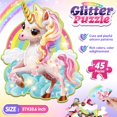 thumbnail image 5 of Puzzles for Kids Ages 4 5 6 7 8 9 - Girls Unicorn Floor Puzzle Toys: Unicorn Gifts for Girls - Unicorn Toys Glittery Pink 45-Piece Puzzle - Educational Games to Foster Toddlers Motor Skills, 5 of 8