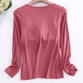 thumbnail image 6 of Womens Night Shirt Built in Bra Soft Cozy Modal Cotton Long Sleeve Tops Crewneck T-shirts Solid Sleep Shirts (XL, Red), 6 of 7