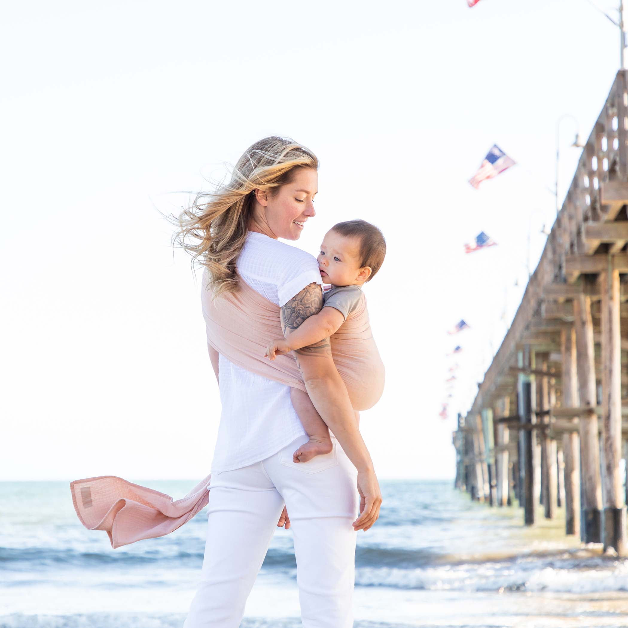 Moby Wrap Ring Sling Baby Carrier in Rose