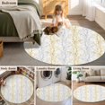 thumbnail image 6 of Yellow Grey Round Area Rug 5 FT, Non Slip Bedroom Area Rug, Pastoral Botanical Branch Aesthetics Washable Soft Circular Carpet Non-Shedding Floor Mat for Kitchen Dining Room Foyer Balcony Dorm, 6 of 9