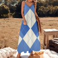 thumbnail image 2 of Diamond Grid Pattern Sleeveless Dress Dresses Summer Elegant Dresses for Women Long Dress, 2 of 5