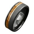 thumbnail image 4 of Men's Wedding Band Rings - Black Whiskey Barrel Design - Wedding Rings for Men and Women, 4 of 5